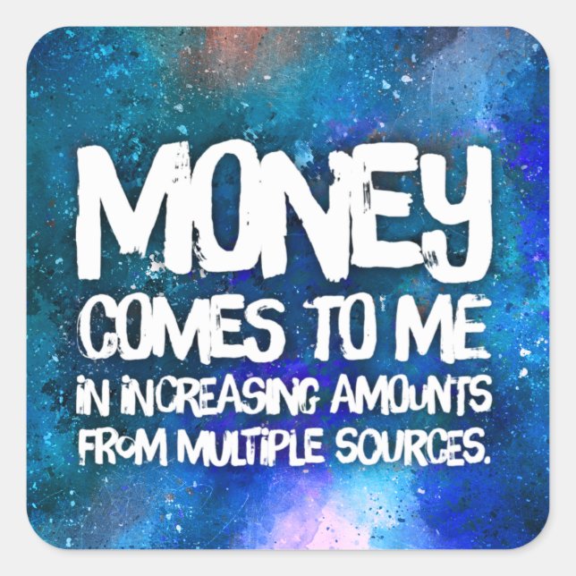 Law of Attraction Money Manifestation Quote Wealth Square Sticker (Front)