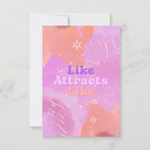 Law of Attraction Motivational Inspirational Pink Thank You Card