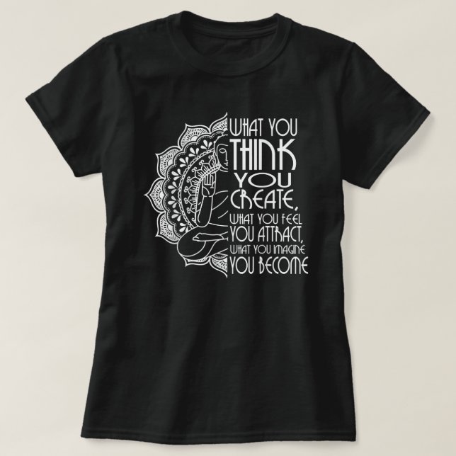 Law Of Attraction Spiritual Buddha Meditation T-Shirt (Design Front)