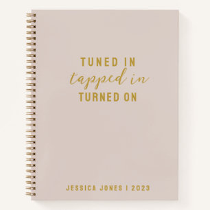 Law of Attraction Tuned In Minimalist Pink Notebook