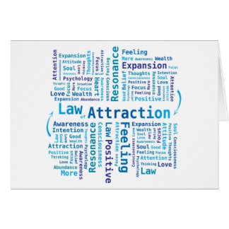 Law of Attraction Word Cloud in Blue Colours