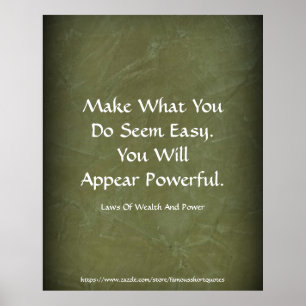 Law Of Wealth Power Appear Powerful Green 2 Poster