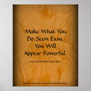 Law Of Wealth Power Appear Powerful Orange Poster
