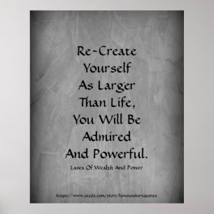 Law Of Wealth Power Re-Create Yourself Grey Poster