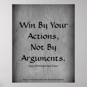 Law Of Wealth Power Win By Your Actions Grey Poster