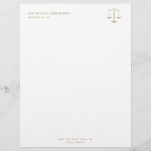 LAW OFFICE Classic Scales Of Justice Custom Letterhead
