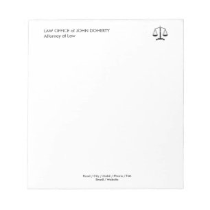 LAW OFFICE Classic Scales Of Justice Notepad