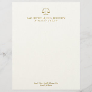 LAW OFFICE Elegant Gold Custom Letterhead
