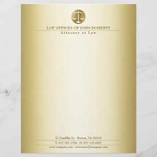 LAW OFFICE Elegant Gold Custom Letterhead