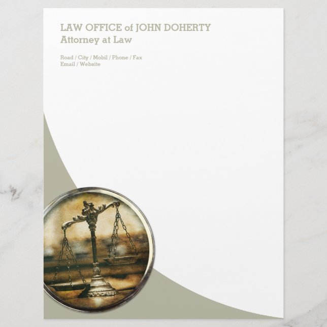 LAW OFFICE - elegant Letterhead Design (Front)