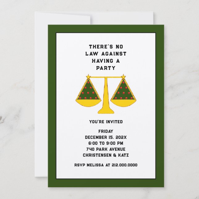 Law Office Holiday Party Invitation (Front)