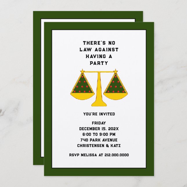 Law Office Holiday Party Invitation (Front/Back)