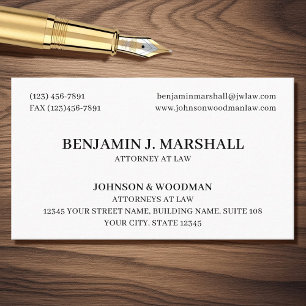 Law Office Legal Formal Professional Black Business Card