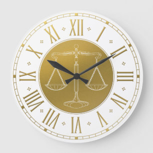 LAW OFFICE   Scales of Justice Large Clock