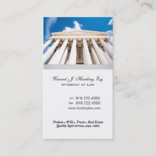 Law Offices Attorney Lawyer Pillars Supreme Court Business Card