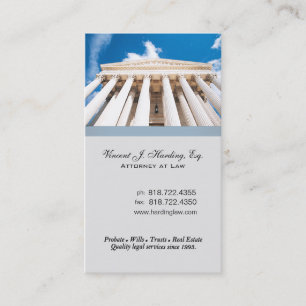 Law Offices Attorney Lawyer Pillars Supreme Court Business Card