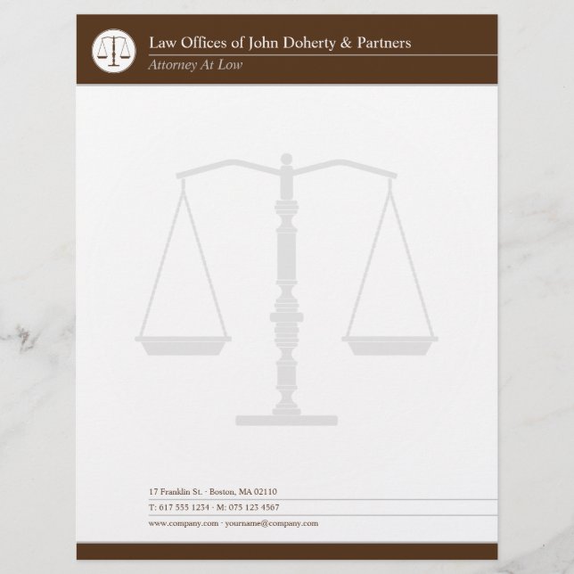 LAW OFFICES | Brown Custom Letterhead (Front)