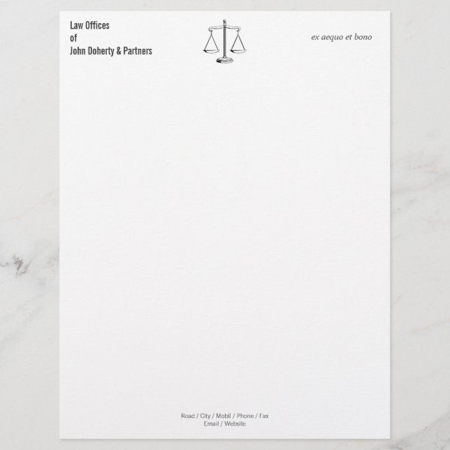 LAW OFFICES | Elegant Classy Customized Letterhead (Front)