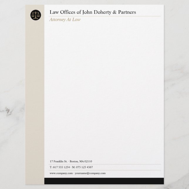 LAW OFFICES | Lawyer Custom Letterhead (Front)