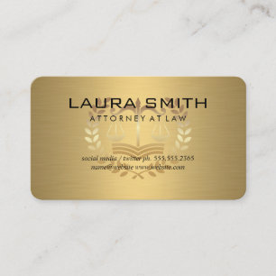 Law Order   Attorney   Gold Metallic Leather Trim Business Card