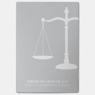 Law Professional Custom Name Justice Scales Post-it Notes