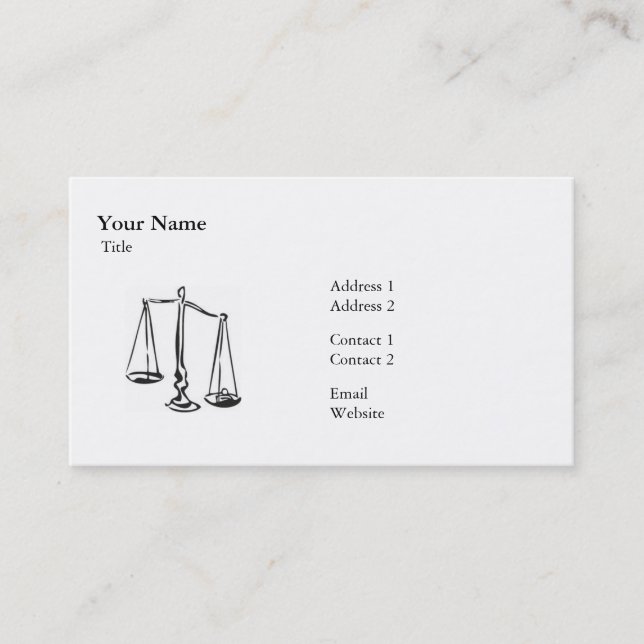 Law - Scale - Business Business Card (Front)
