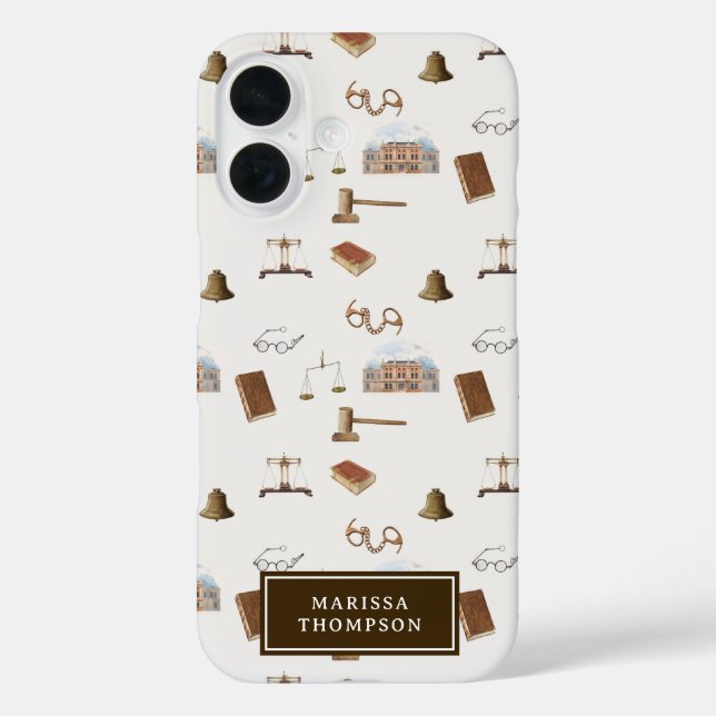 Law Scales Gavel Legal Antique Pattern Case-Mate iPhone Case (Back)