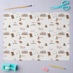 Law Scales Gavel Legal Antique Pattern Tissue Paper