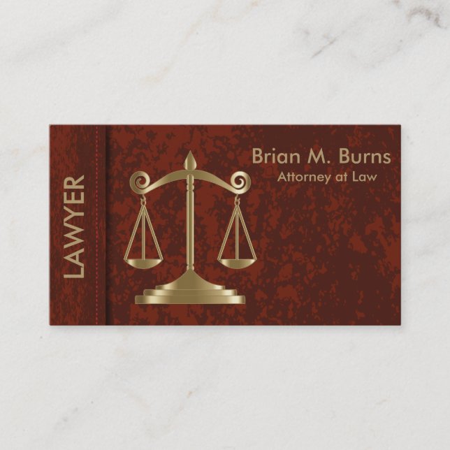 Law | Scales of Justice | Customisable | Lawyer Business Card (Front)