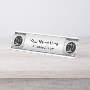 Law Scales of Justice Lawyer Desk Name Plate