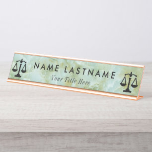 Law Scales of Justice Lawyer Desk Name Plate