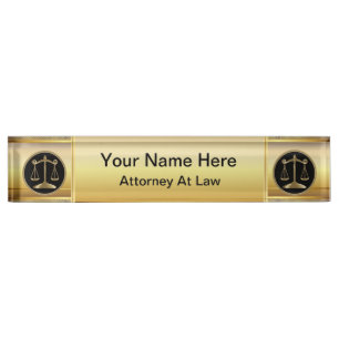 Law   Scales of Justice   Lawyer Nameplate