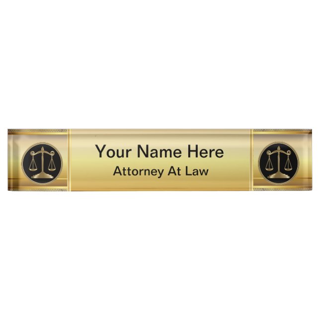 Law | Scales of Justice | Lawyer Nameplate (Front)