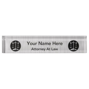 Law Scales of Justice Nameplate