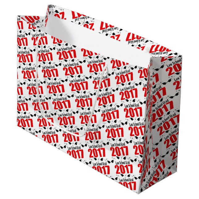 Law School Grad 2017 Graduation Gift Bag (Red) (Front Angled)