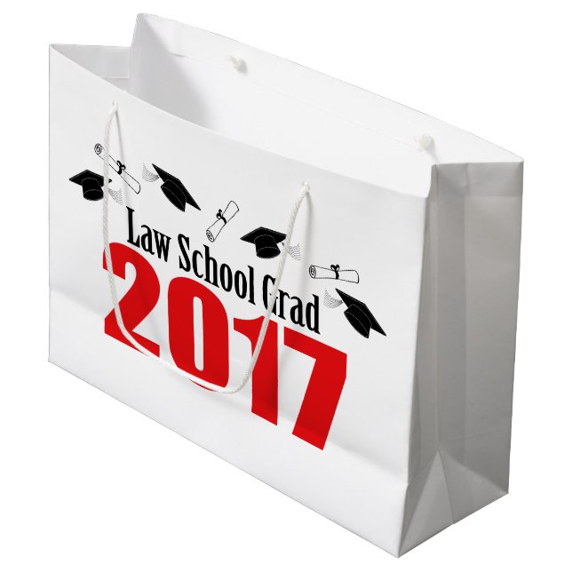 Law School Grad 2017 Graduation Gift Bag (Red) (Front Angled)