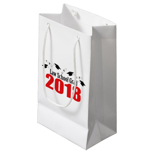 Law School Grad 2018 Graduation Gift Bag (Red) (Front Angled)