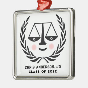 Law School Grad Keepsake Gift Metal Tree Decoration