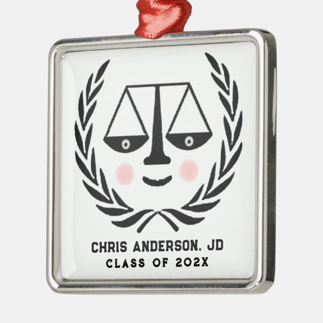 Law School Grad Keepsake Gift Metal Tree Decoration (Left)