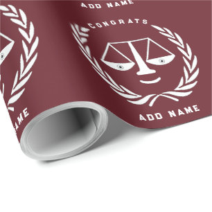 Law School Grad Lawyer Congrats Wrapping Paper