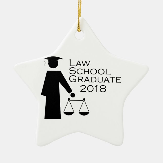 Law School Graduate 2018 Ceramic Tree Decoration (Front)