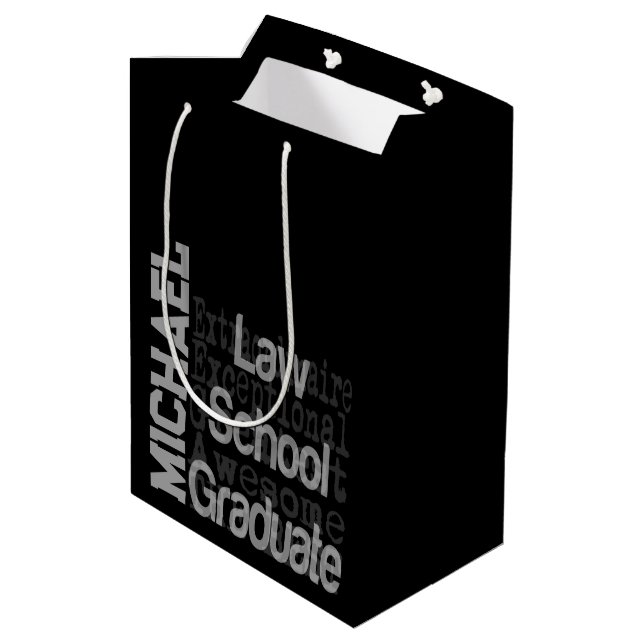 Law School Graduate Extraordinaire CUSTOM Medium Gift Bag (Back Angled)