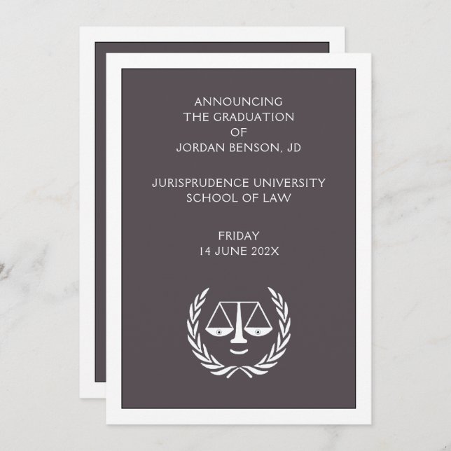 Law School Graduation Announcement (Front/Back)