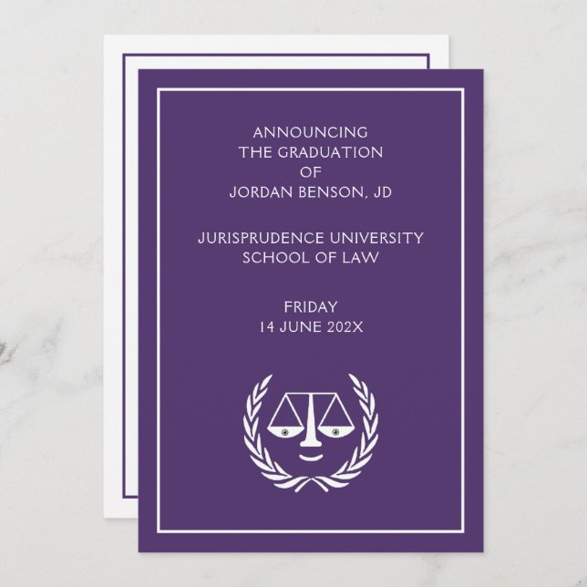 Law School Graduation Announcement (Front/Back)
