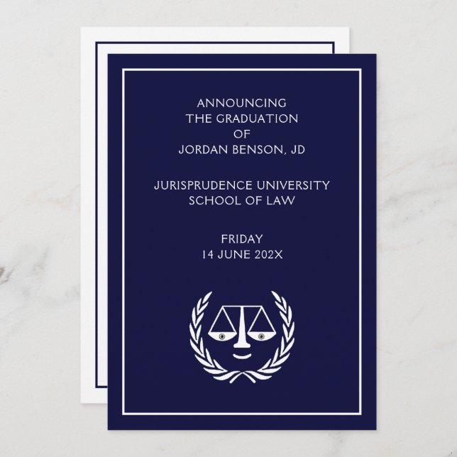 Law School Graduation Announcement (Front/Back)