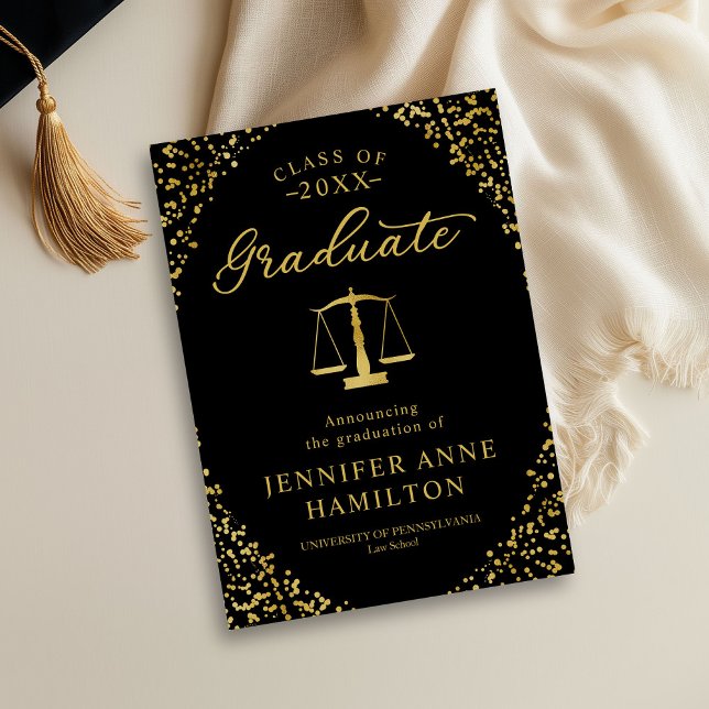 Law School Graduation Announcement Photo Card (Creator Uploaded)