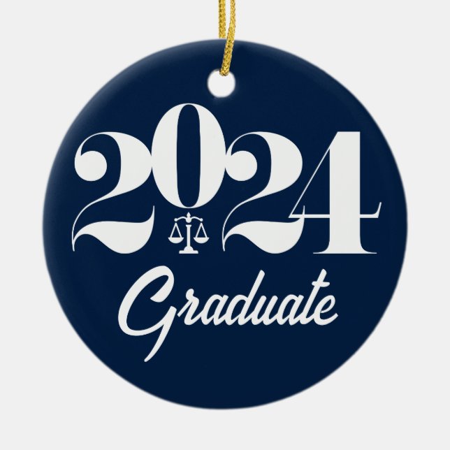 Law School Graduation Christmas Ceramic Tree Decoration (Front)