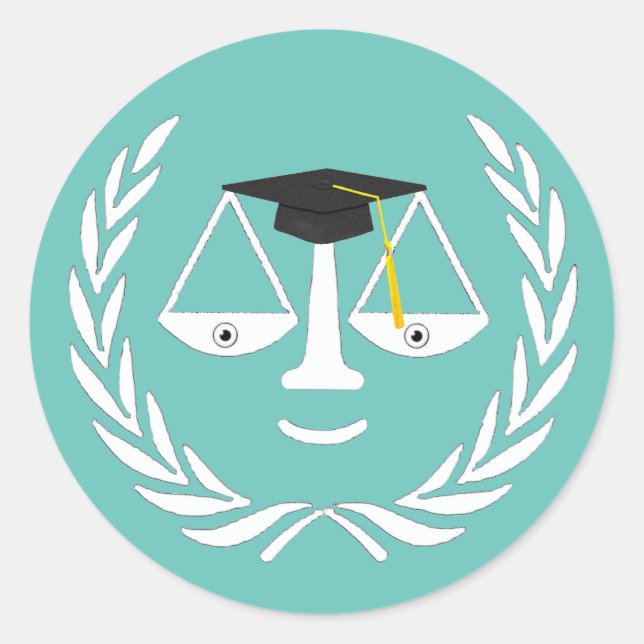 Law School Graduation Classic Round Sticker (Front)