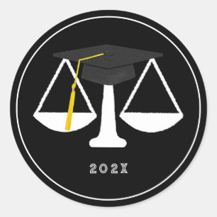 Law School Graduation Classic Round Sticker