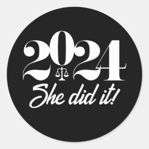 Law School Graduation Classic Round Sticker
